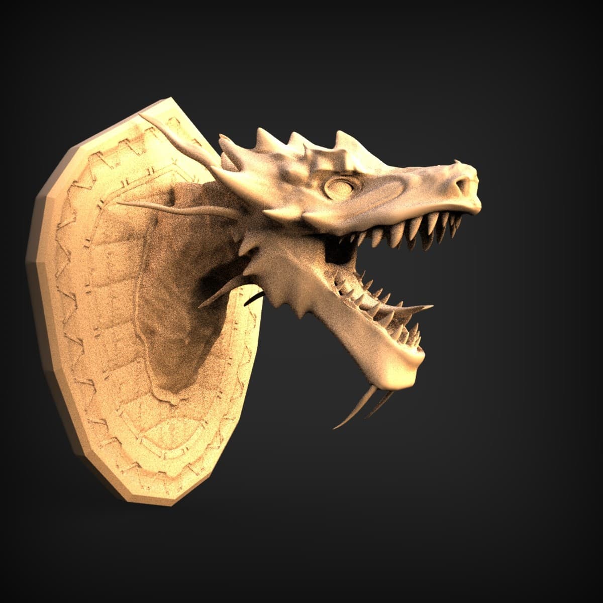 Roaring Dragon Head Wall Trophy
