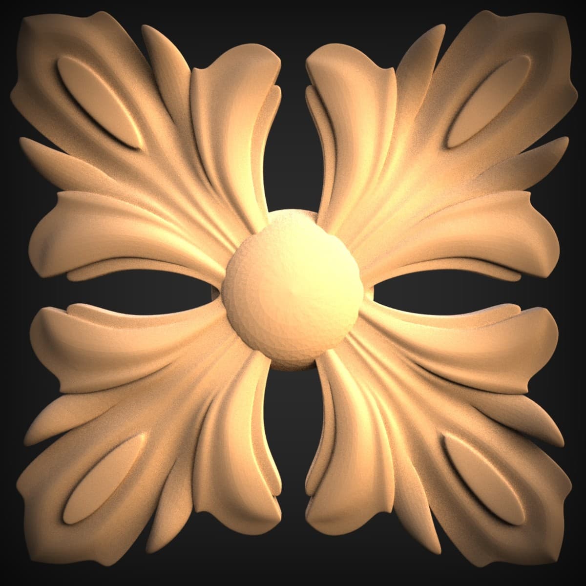 Four-Leaf Acanthus Dome Rosette