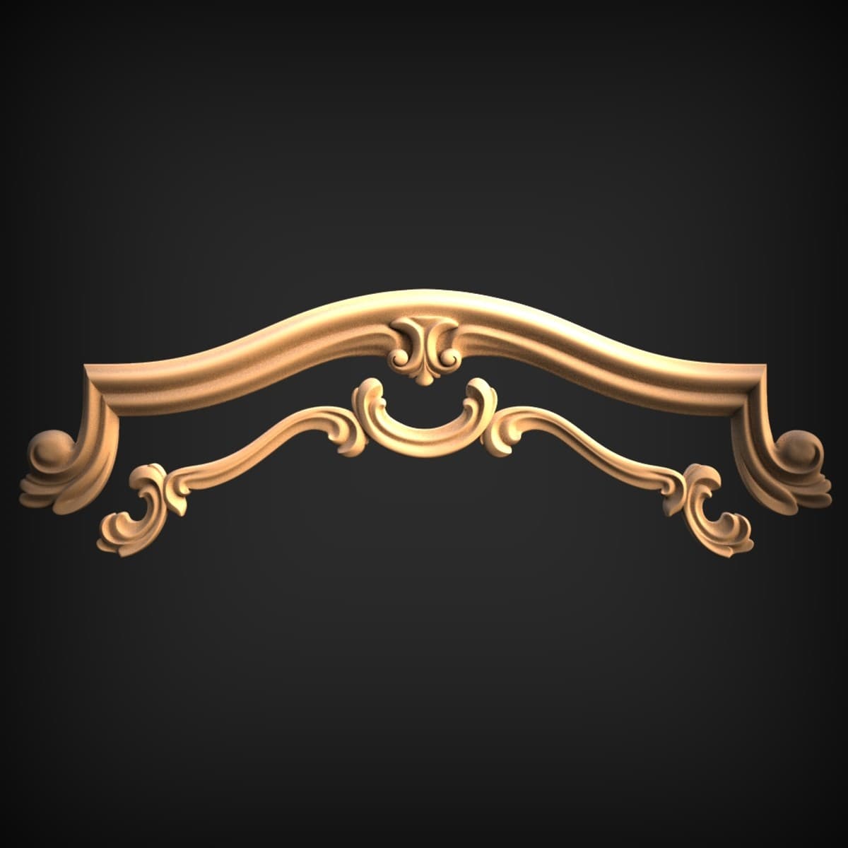Arched Rococo Acanthus Crest