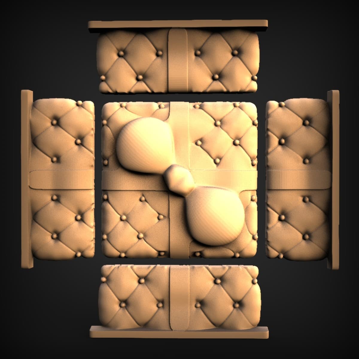 Button-Tufted Bow Cushion Panel