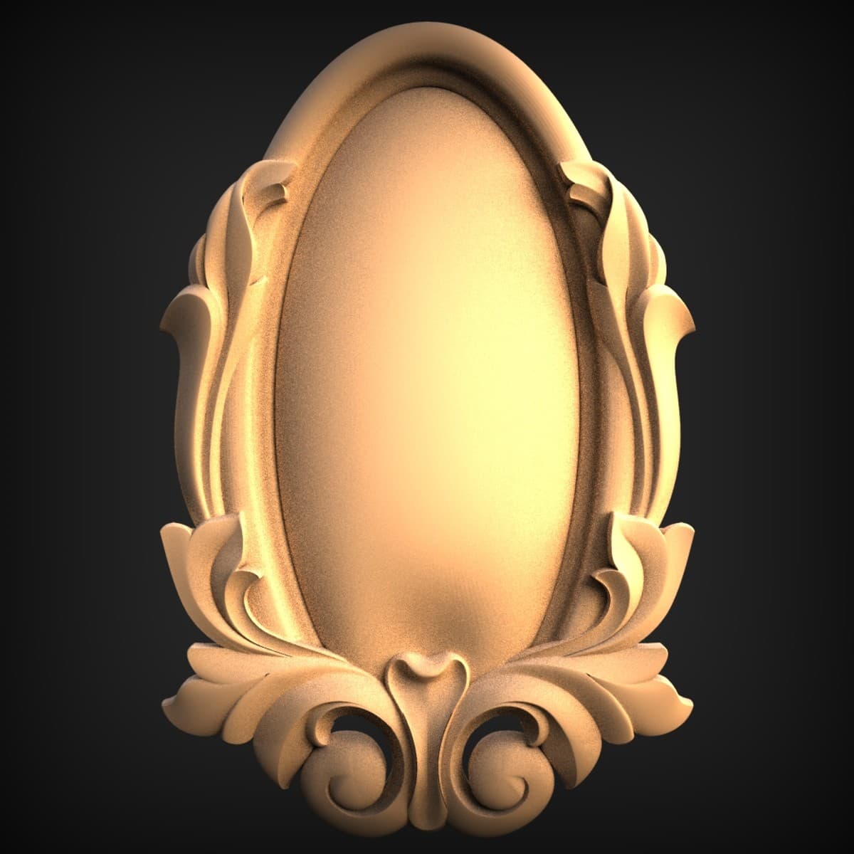 Acanthus-Framed Oval Monogram Onlay