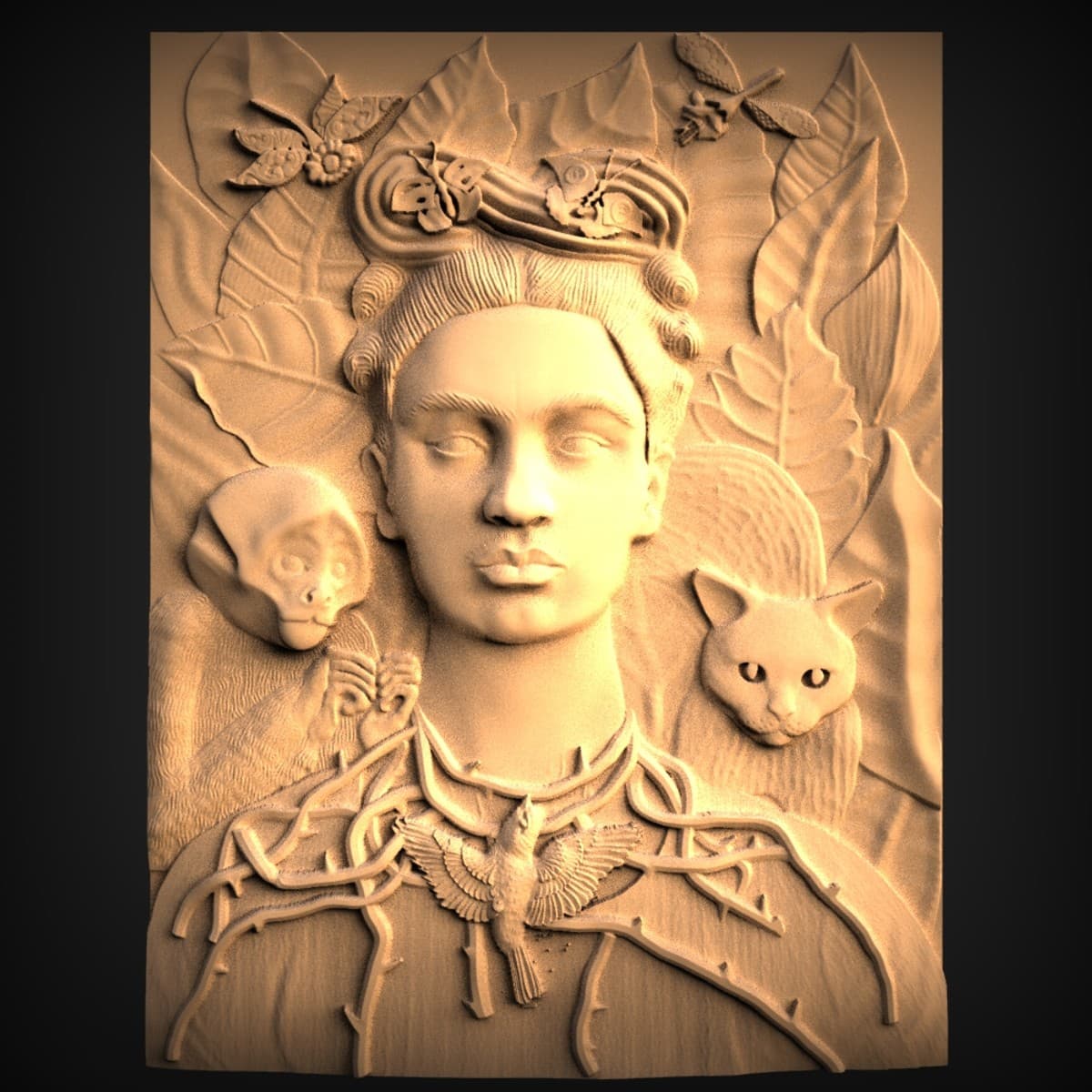 Frida Kahlo Jungle Portrait Panel