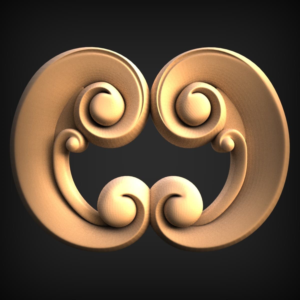 Paired Baroque Volute Scroll Ornament