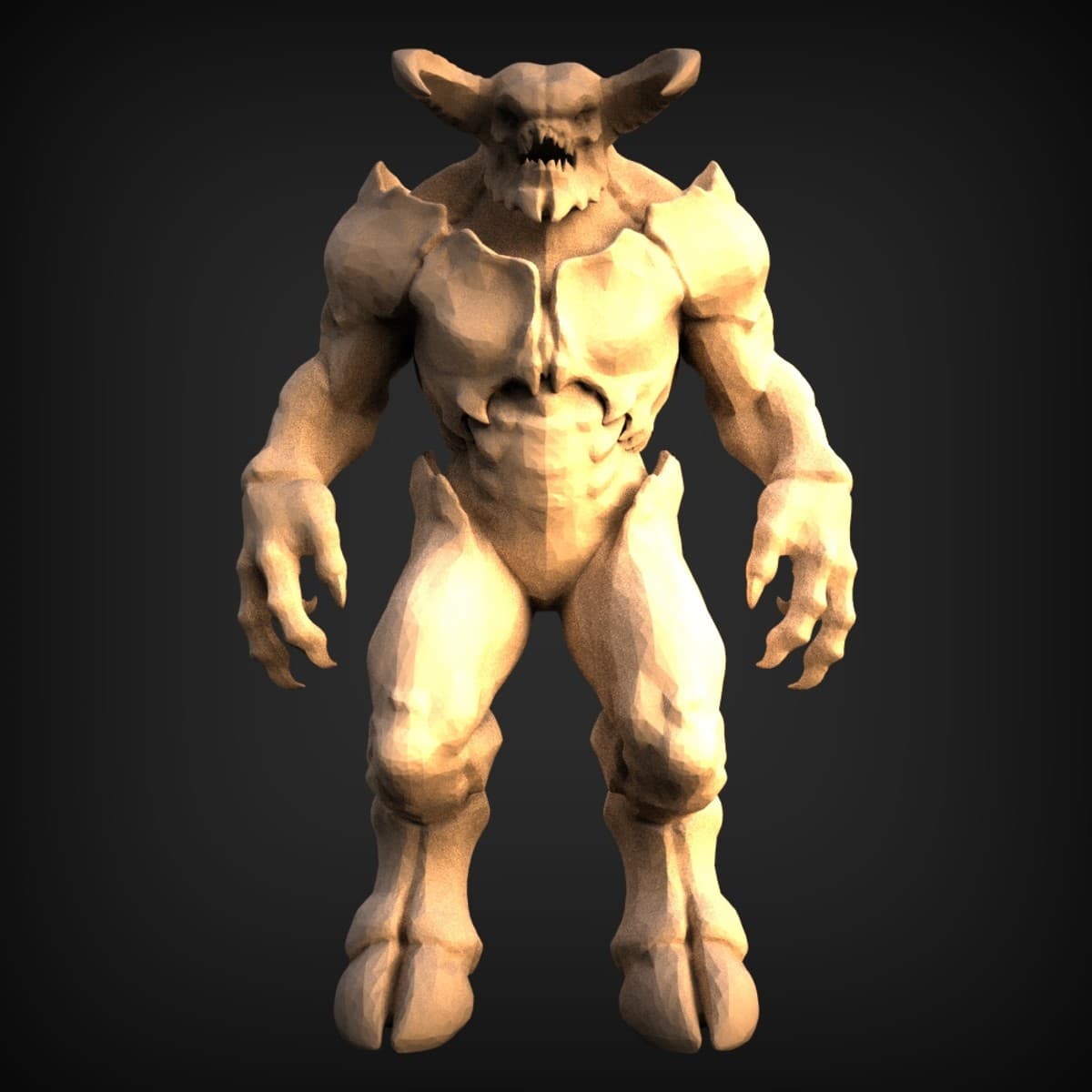 Horned Pit-Fiend Demon Figure