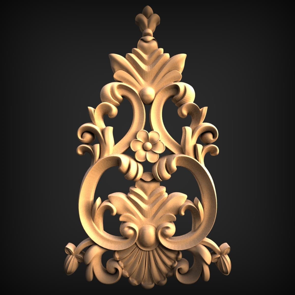 Baroque Scroll And Rosette Onlay