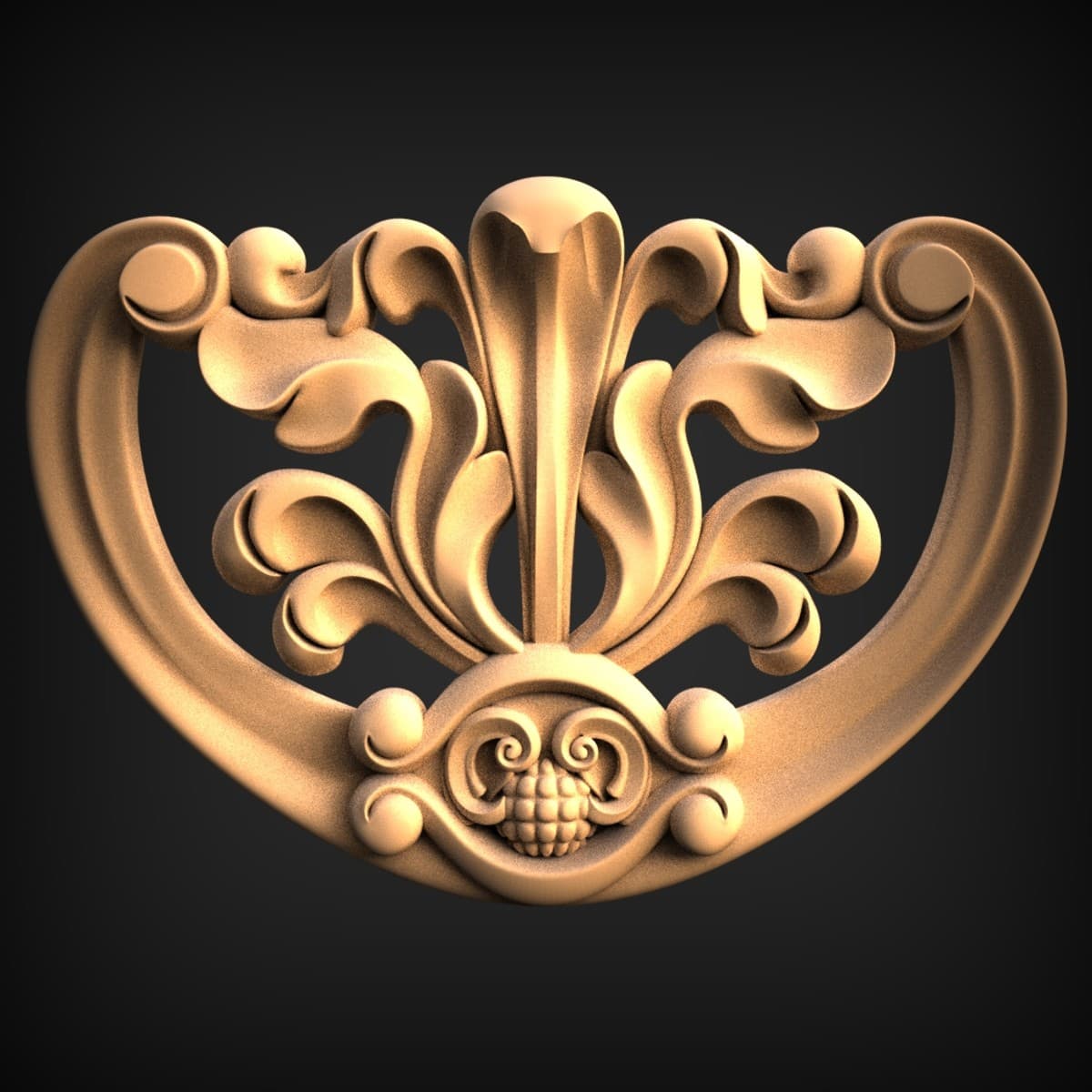 Grotesque Mask Acanthus Crest