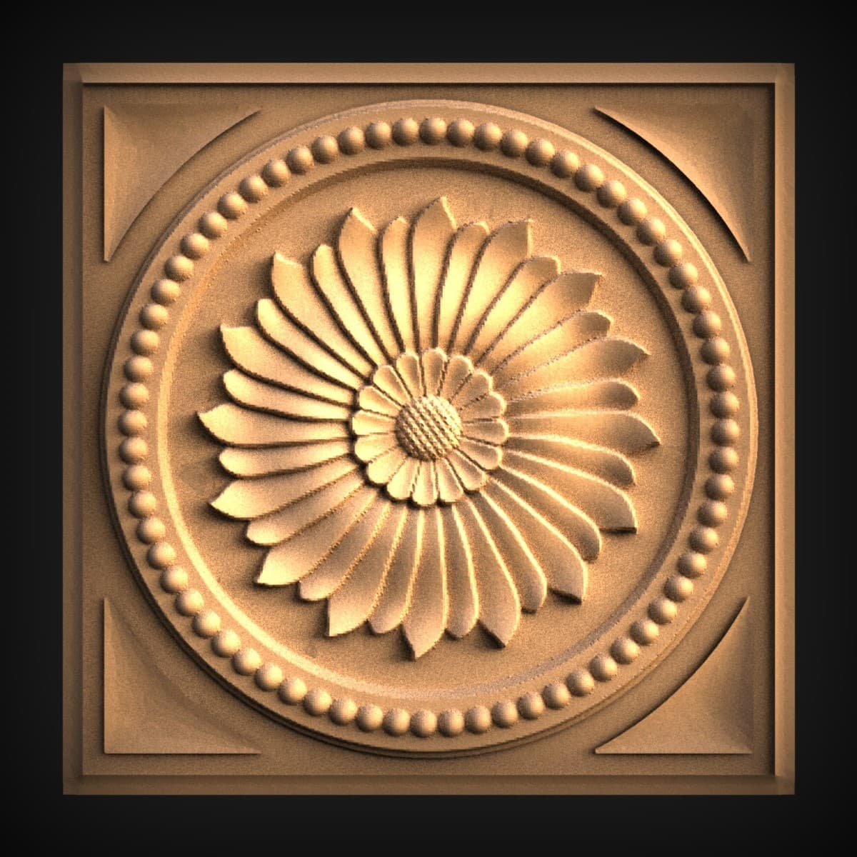 Pinwheel Rosette Square Tile