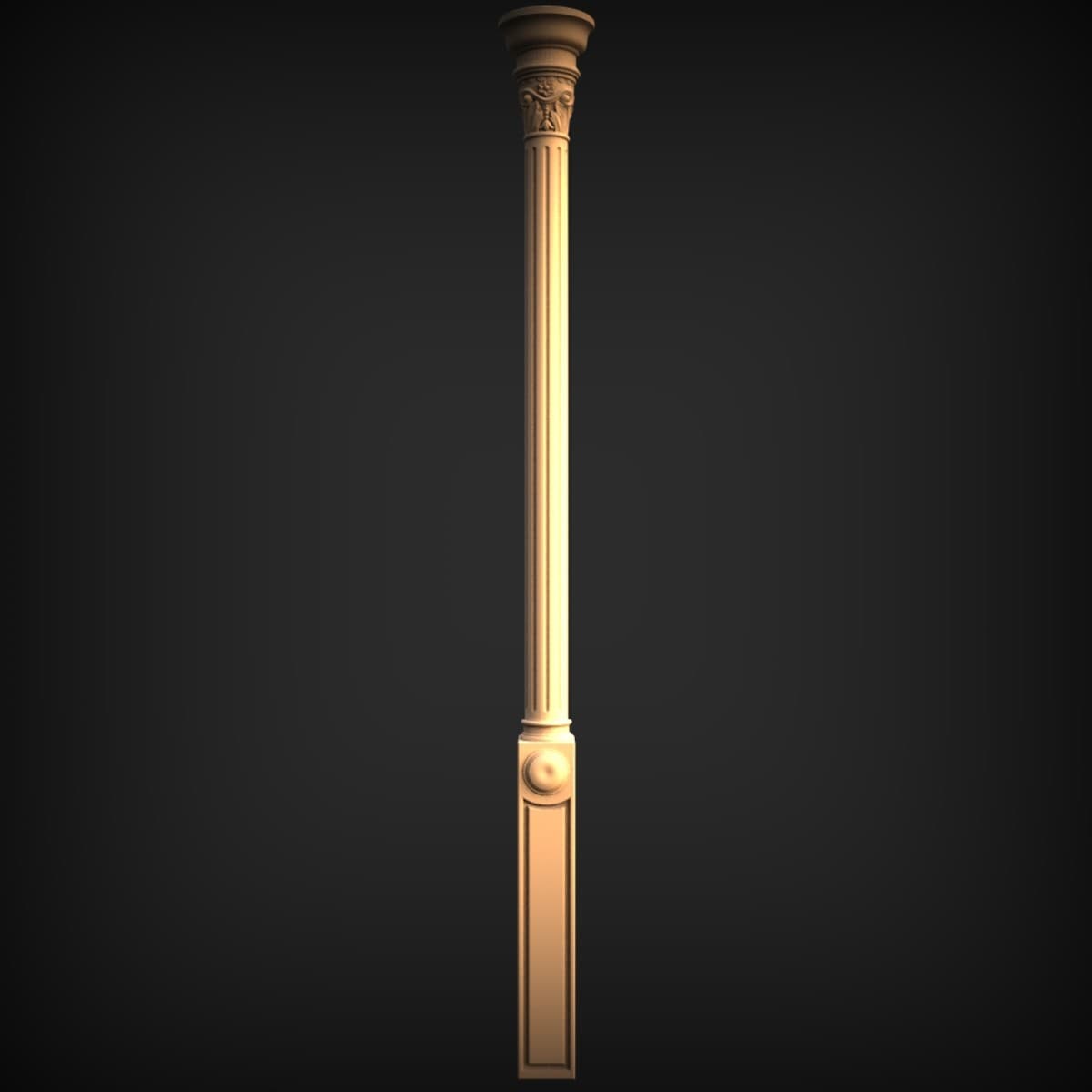 Fluted Pilaster Half-Column Onlay