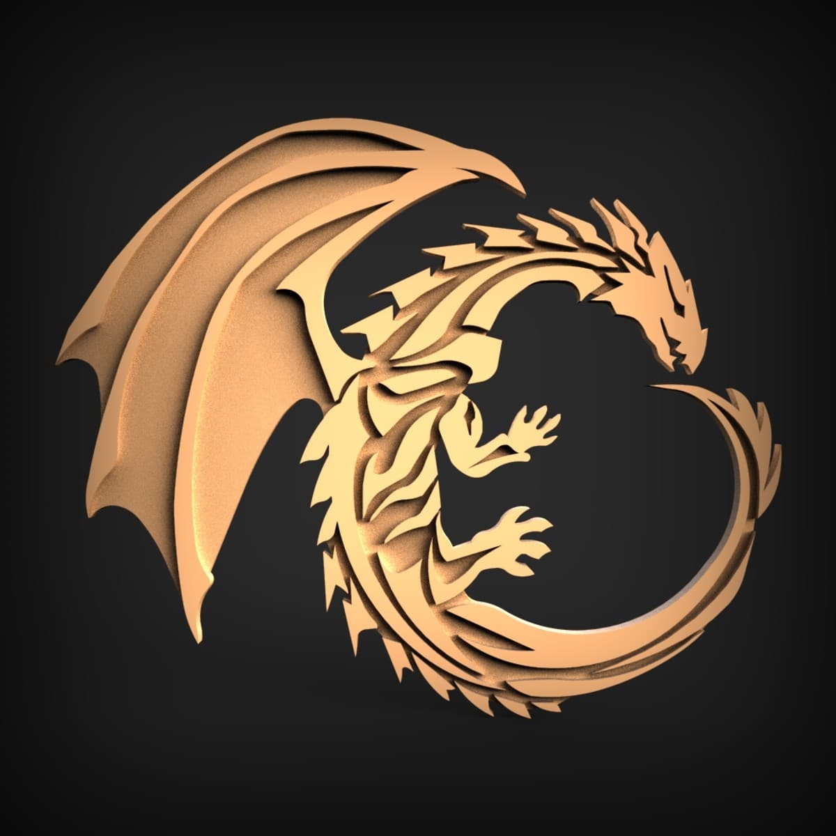 Coiled Dragon Relief Roundel