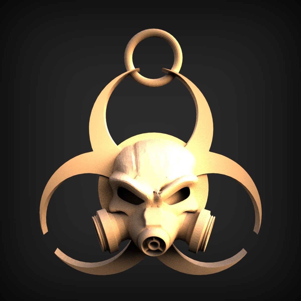 Biohazard Gas-Mask Skull Pendant