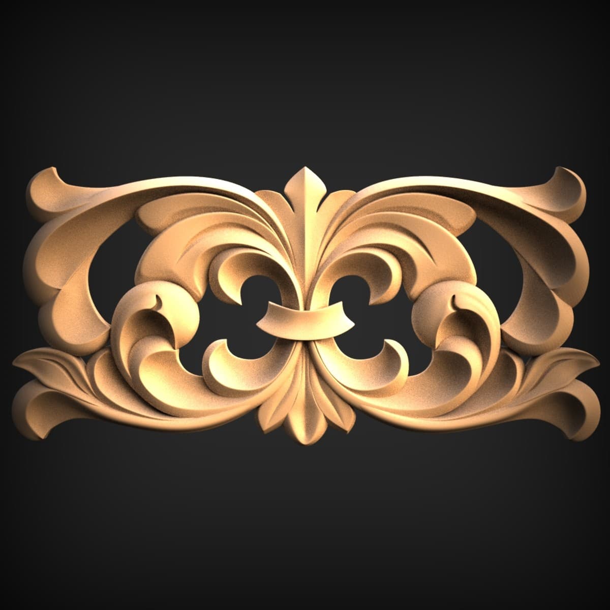 Ribboned Palmette Acanthus Crest
