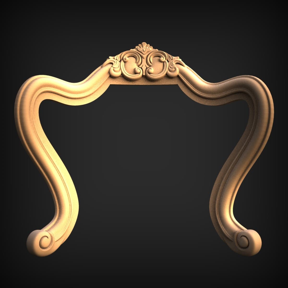 Rococo Scroll-Crest Frame Crown