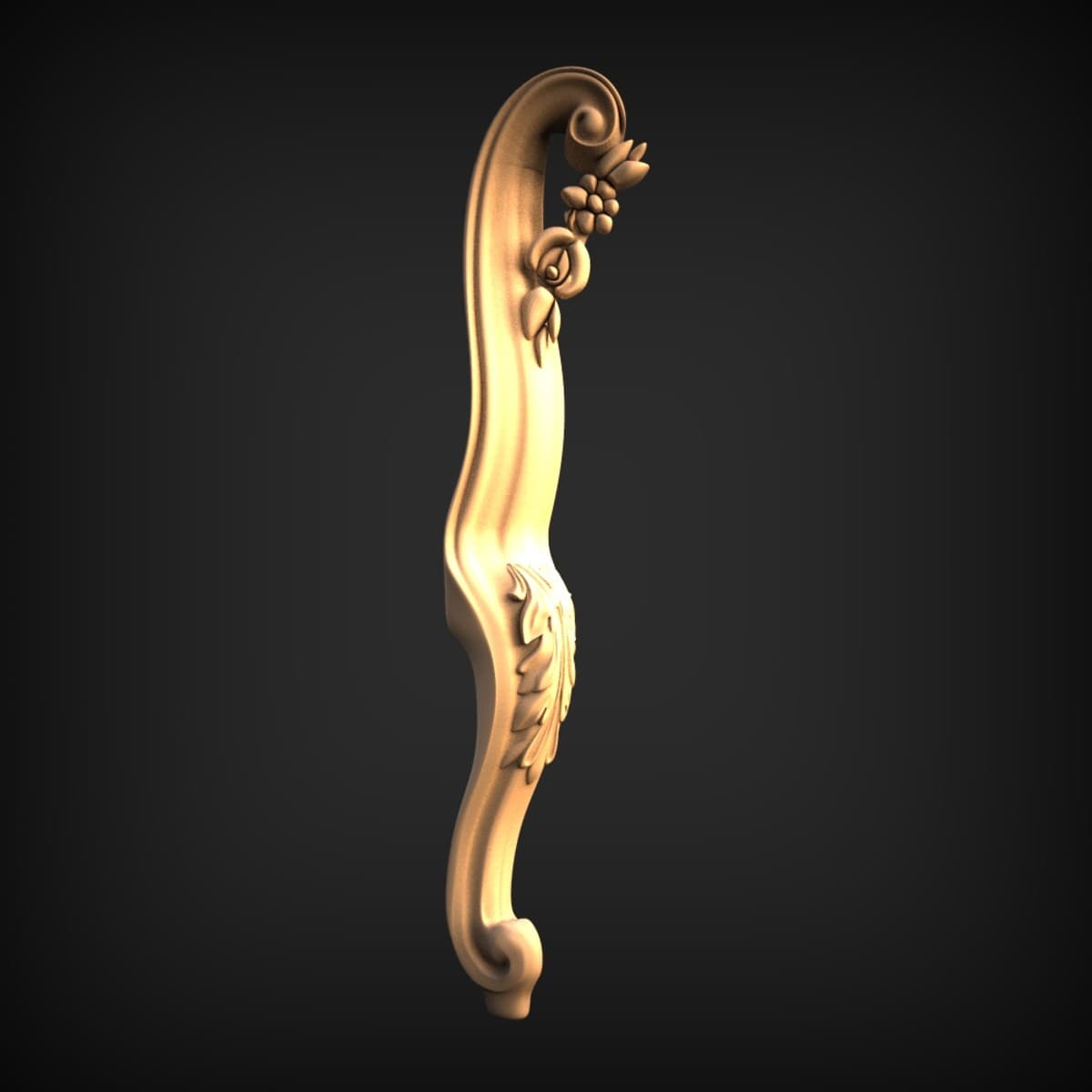 Carved Rose Cabriole Furniture Leg