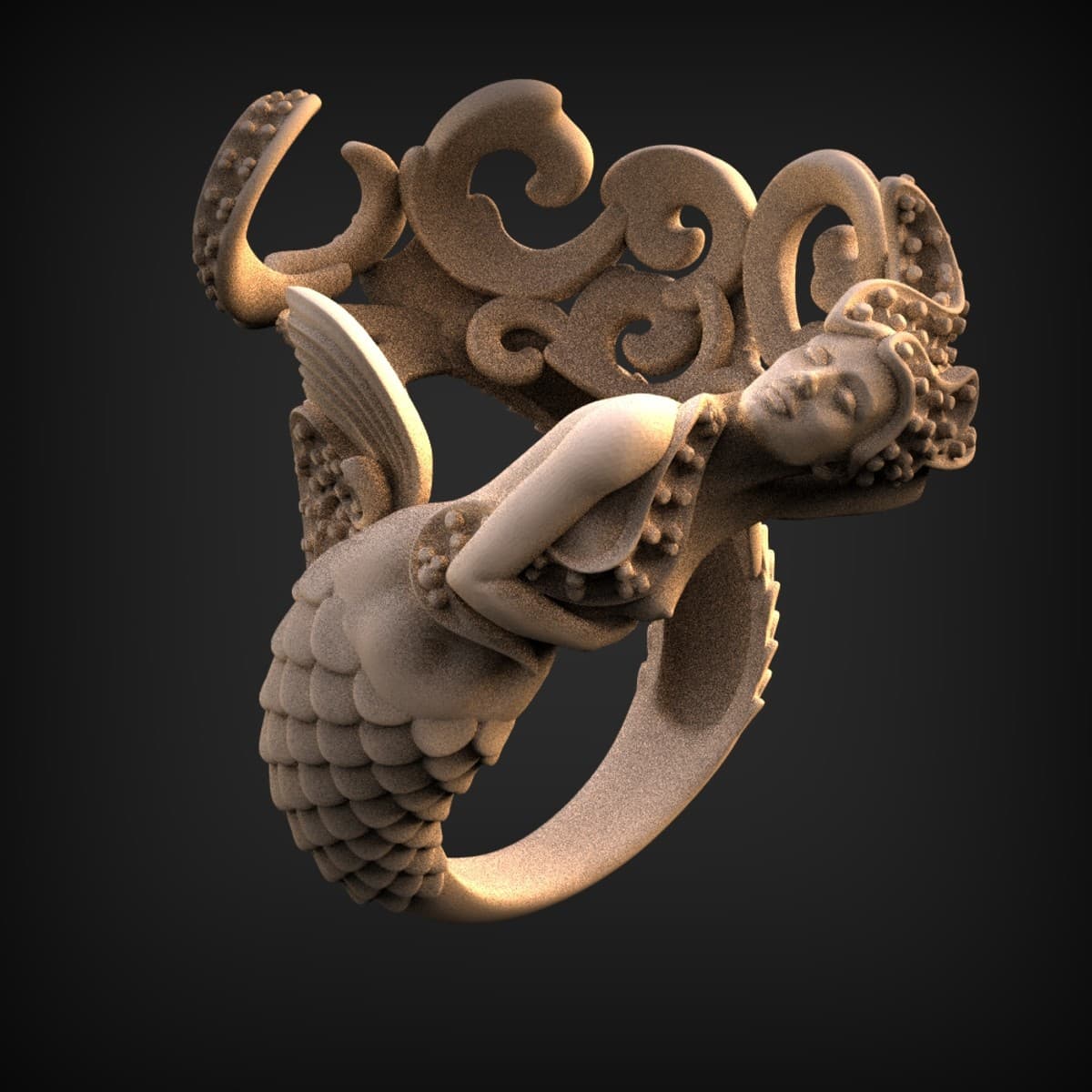 Reclining Mermaid Baroque Ornament