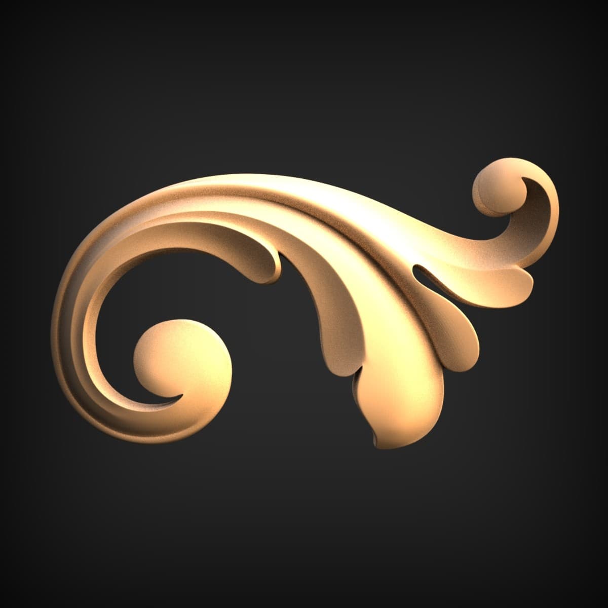 Baroque C-Scroll Corner Appliqué