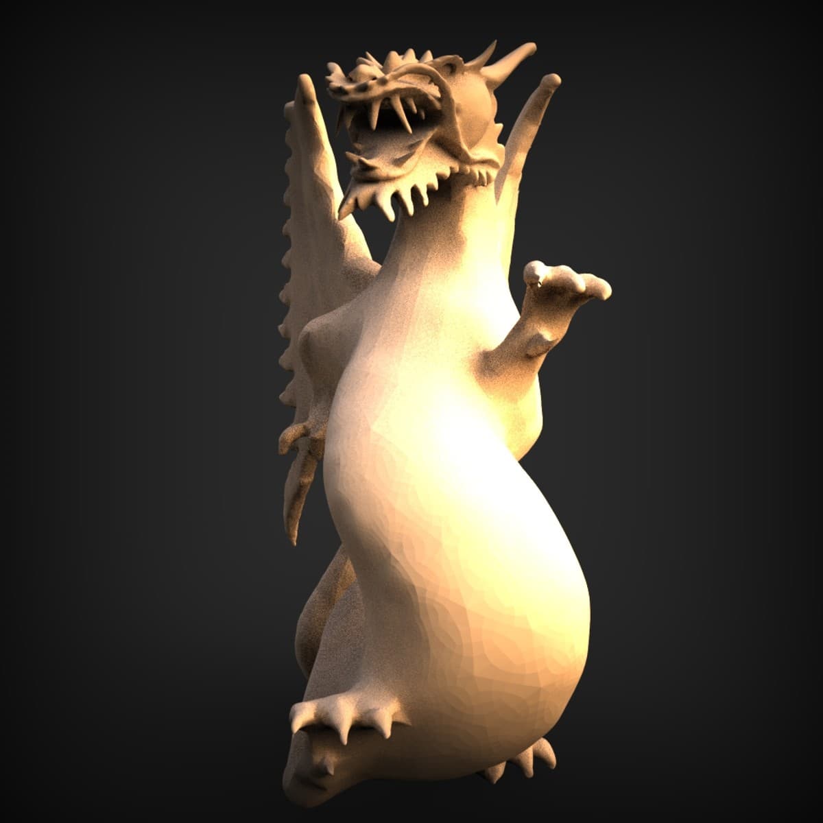 Standing Heraldic Dragon Figure