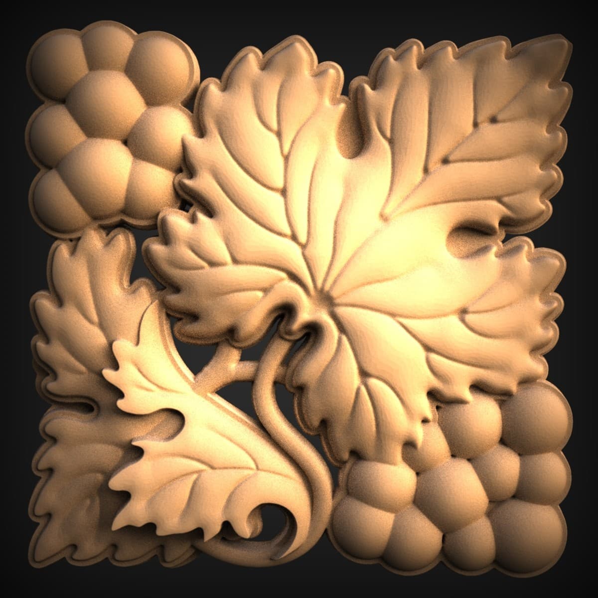 Grapevine and Cluster Relief Tile