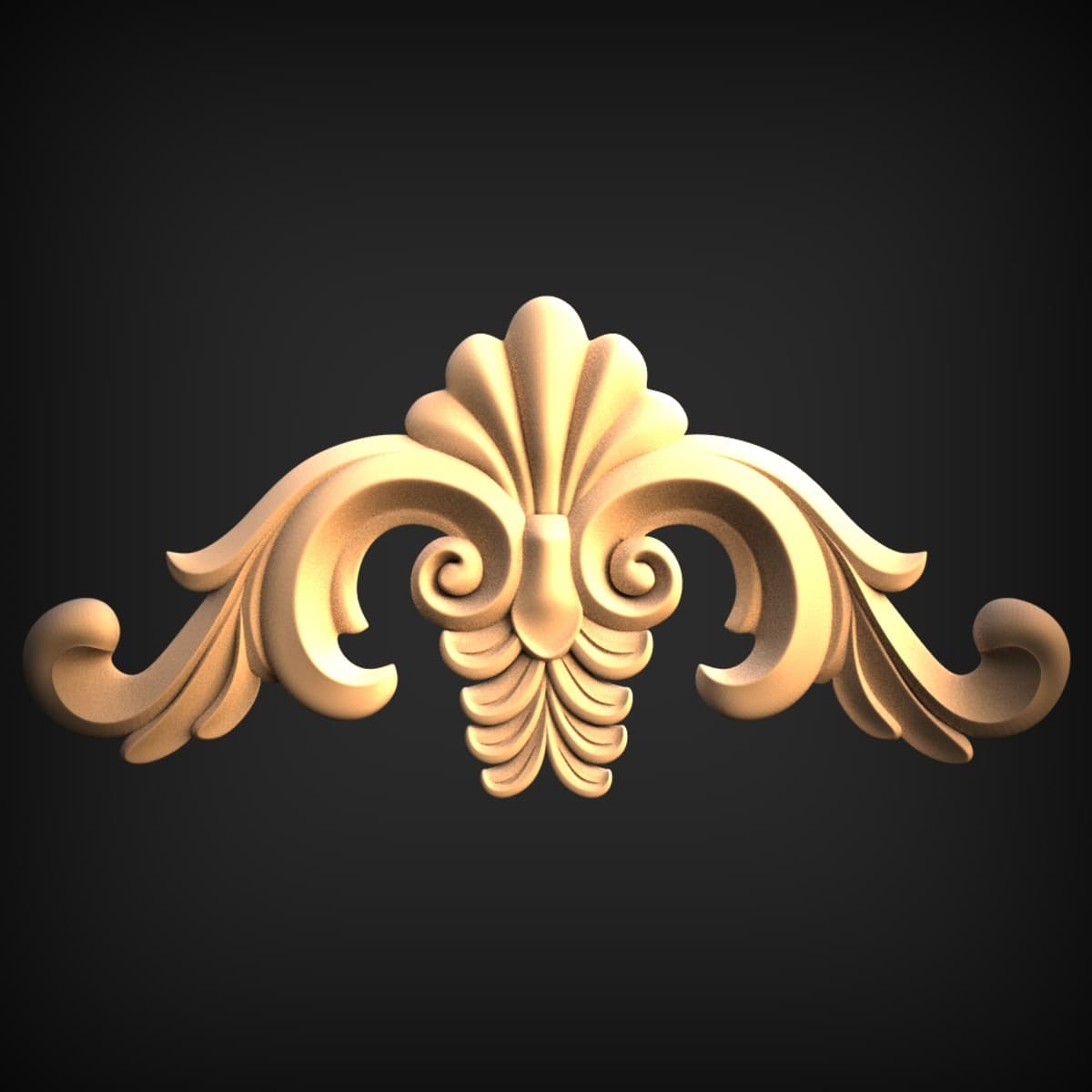 Palmette And Acanthus Pediment Onlay