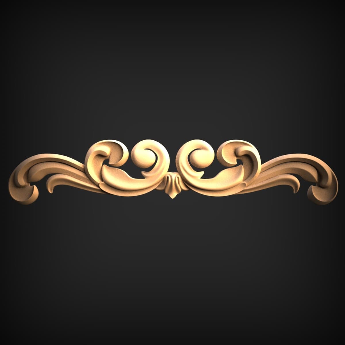 Mirrored Scroll Pediment Onlay