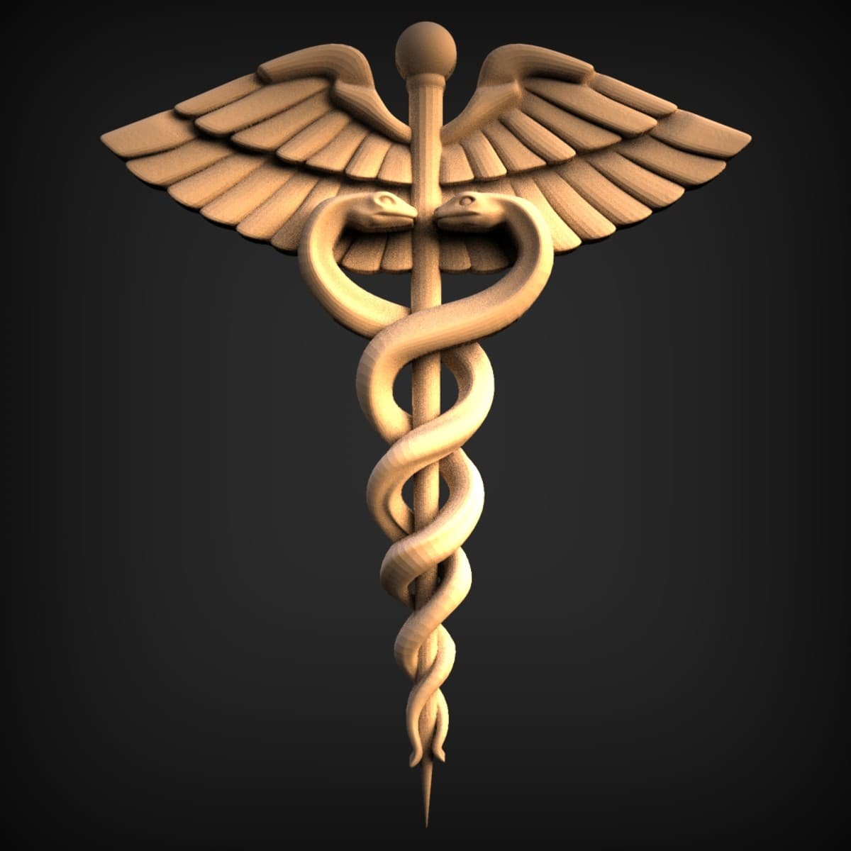Winged Caduceus Medical Emblem