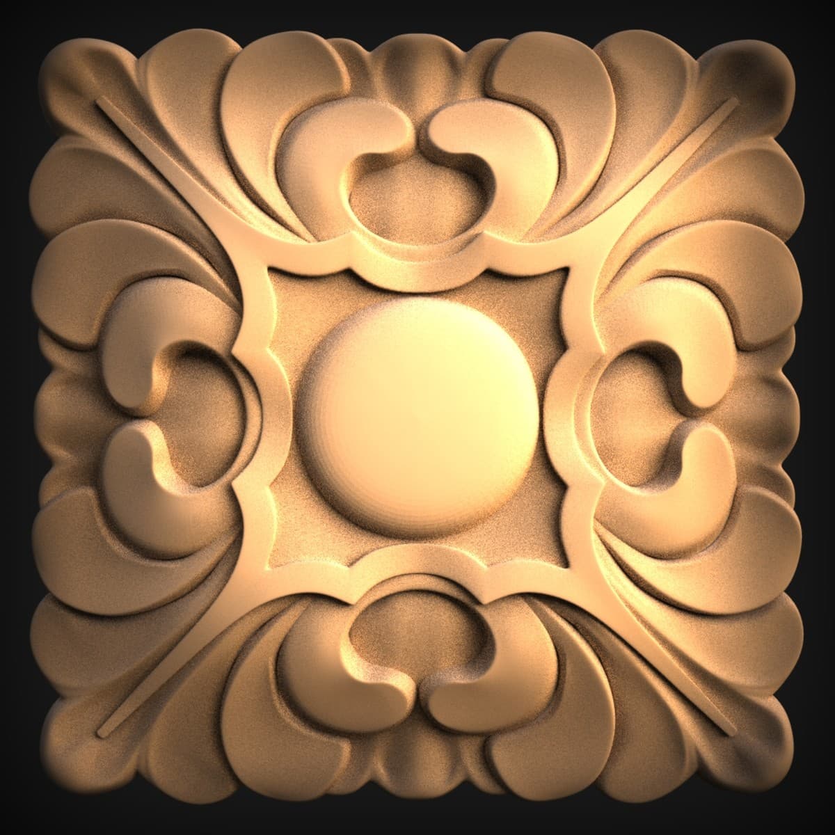 Acanthus Palmette Square Rosette