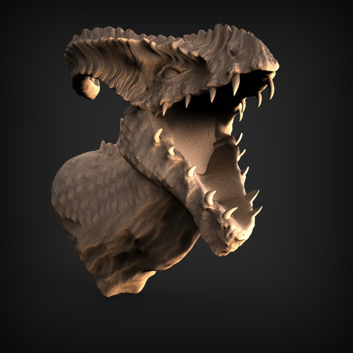 Roaring Dragon Head Bust