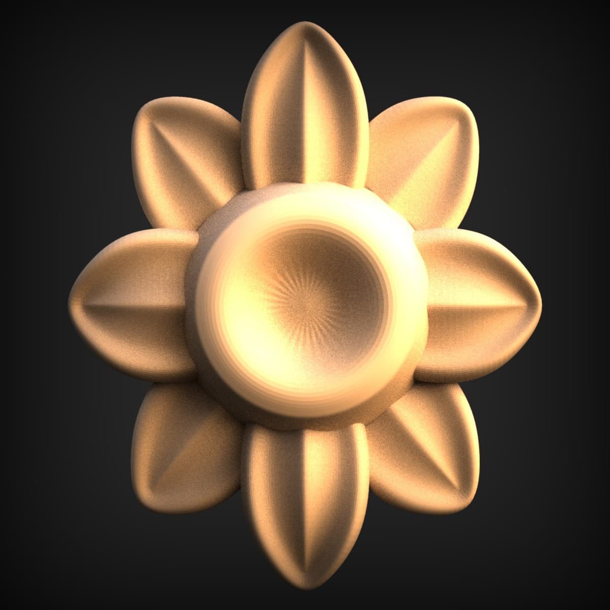Eight-Petal Floral Rosette Boss
