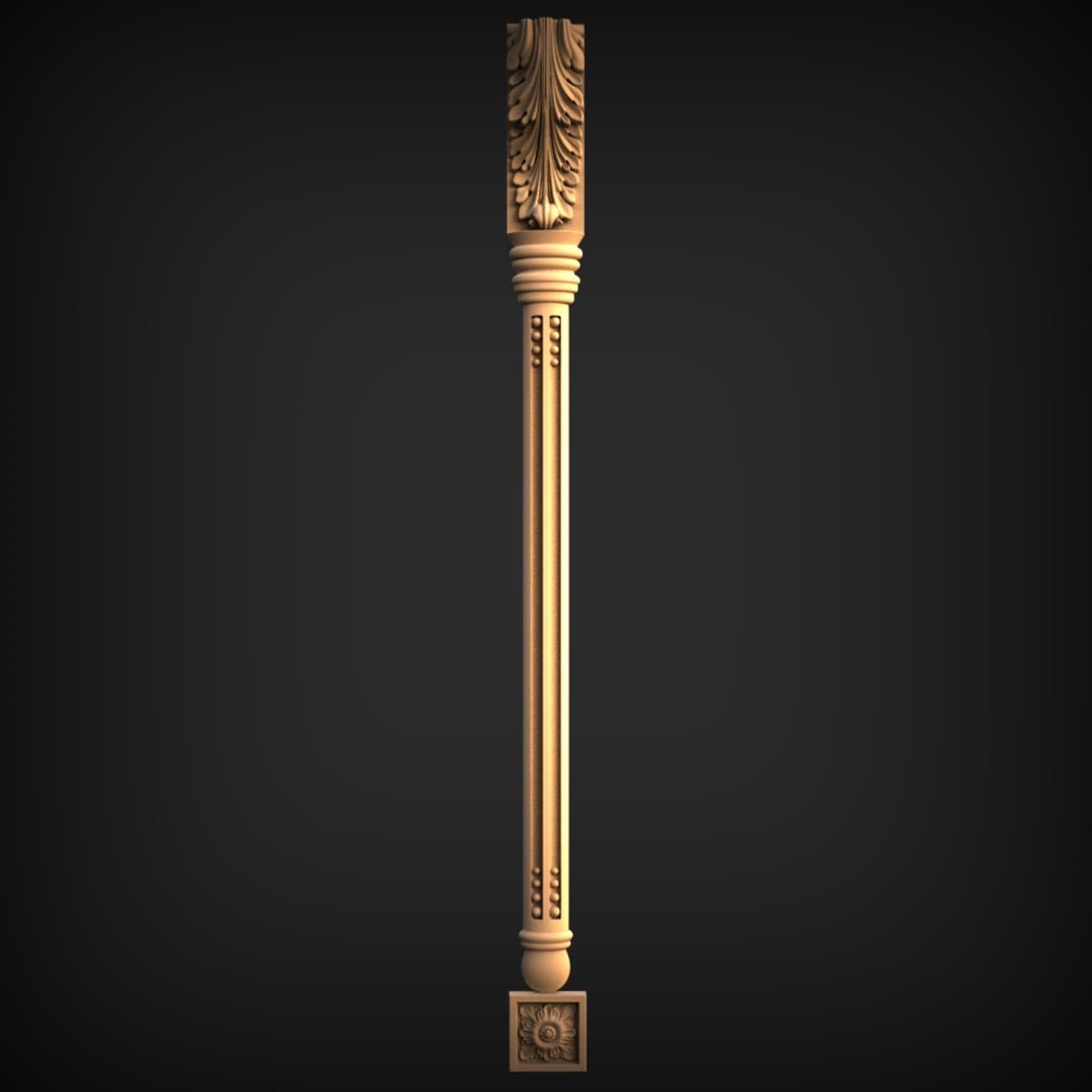 Acanthus Capital Fluted Column Leg