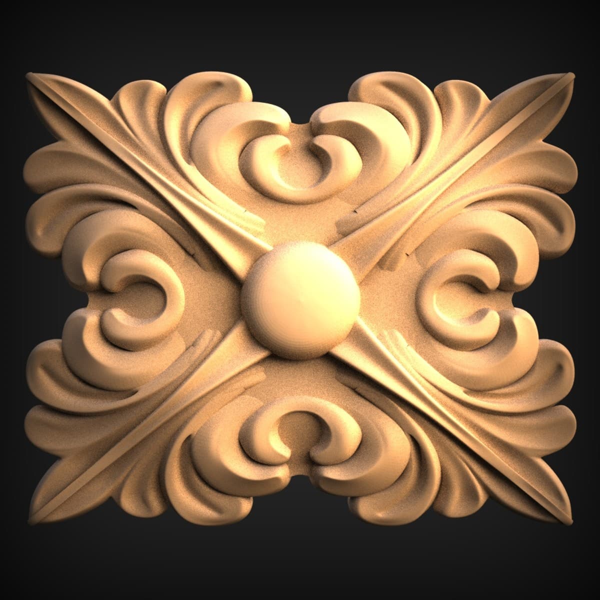 Square Acanthus Corner Rosette