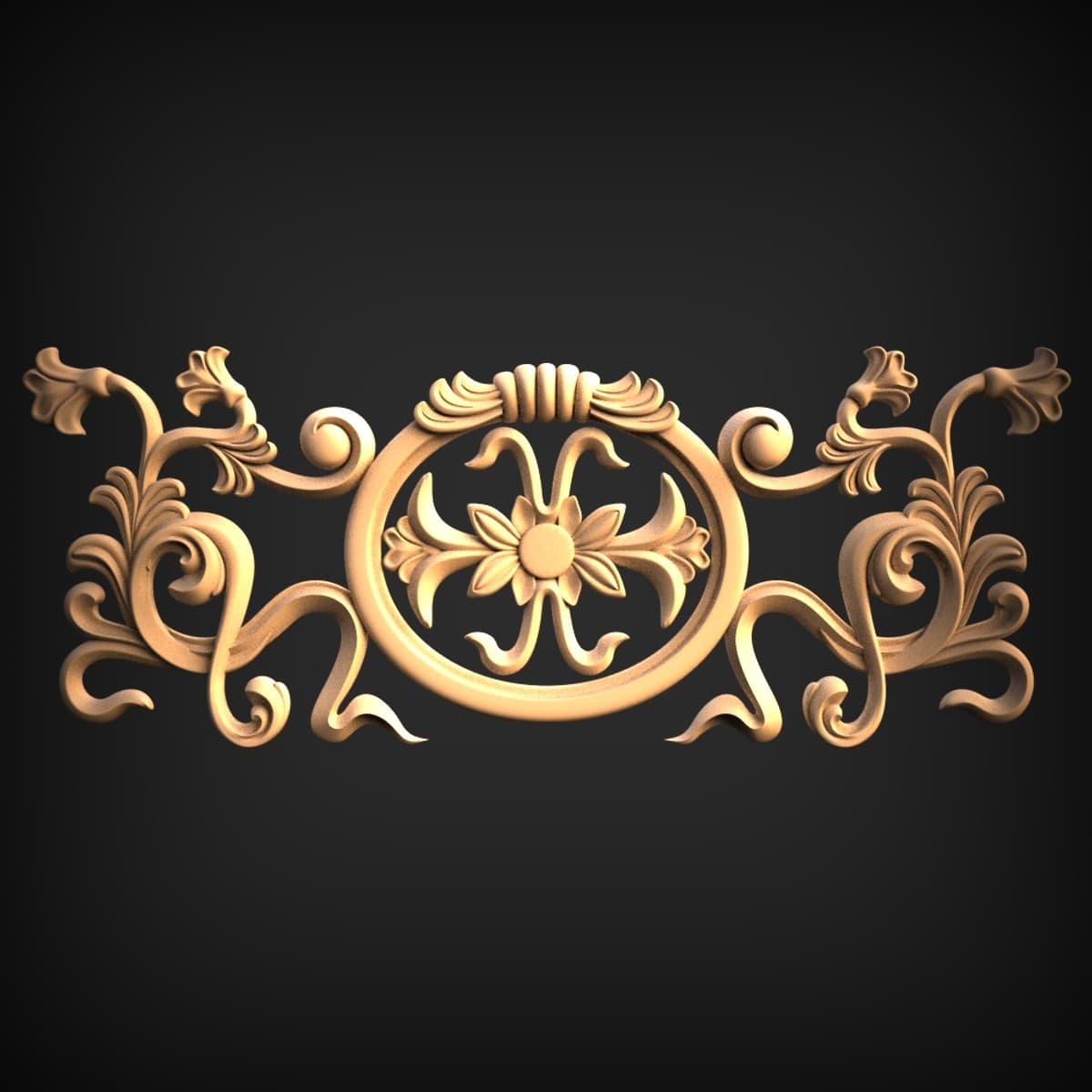 Winged Sunburst Acanthus Crest Topper