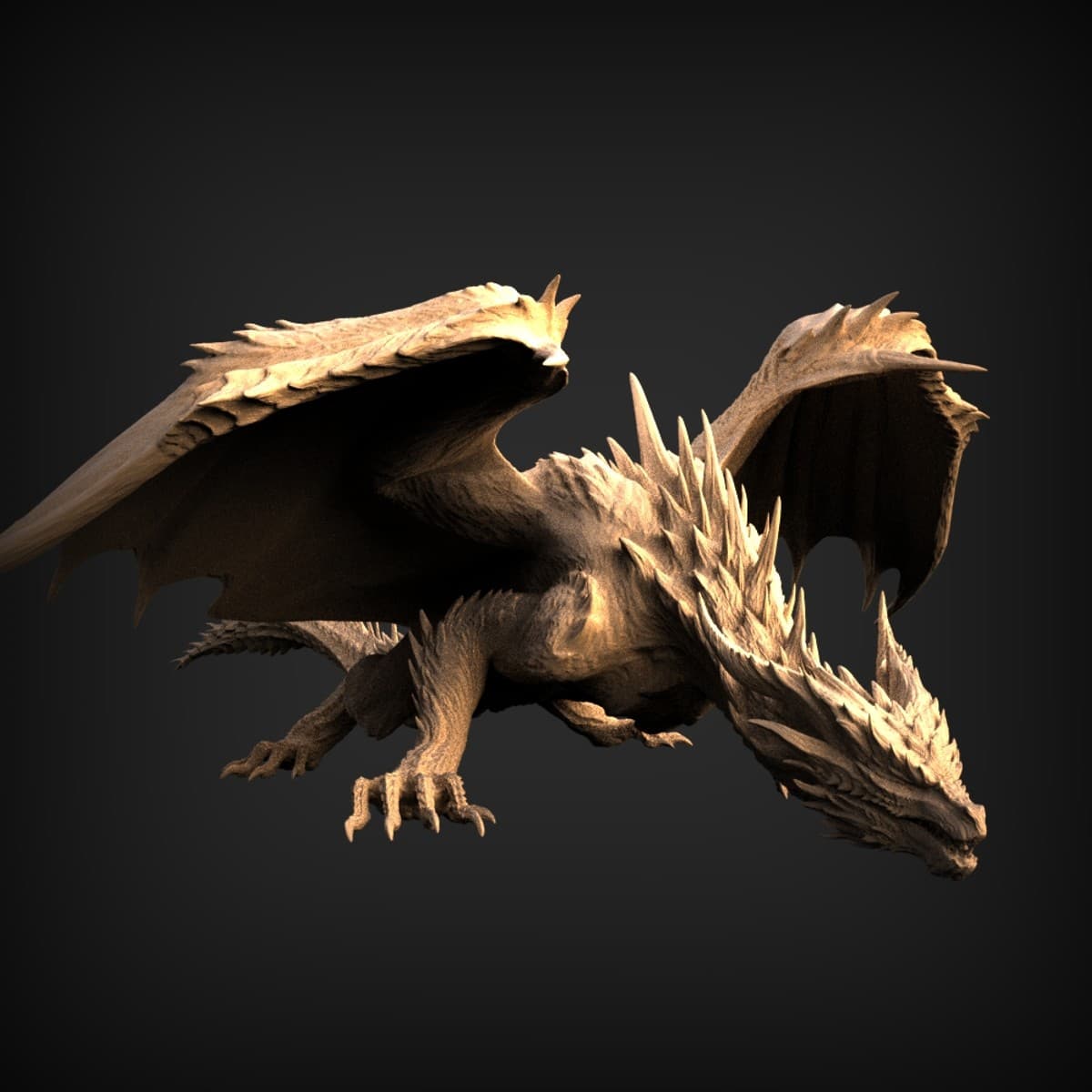 Stalking Wyvern Dragon Statue