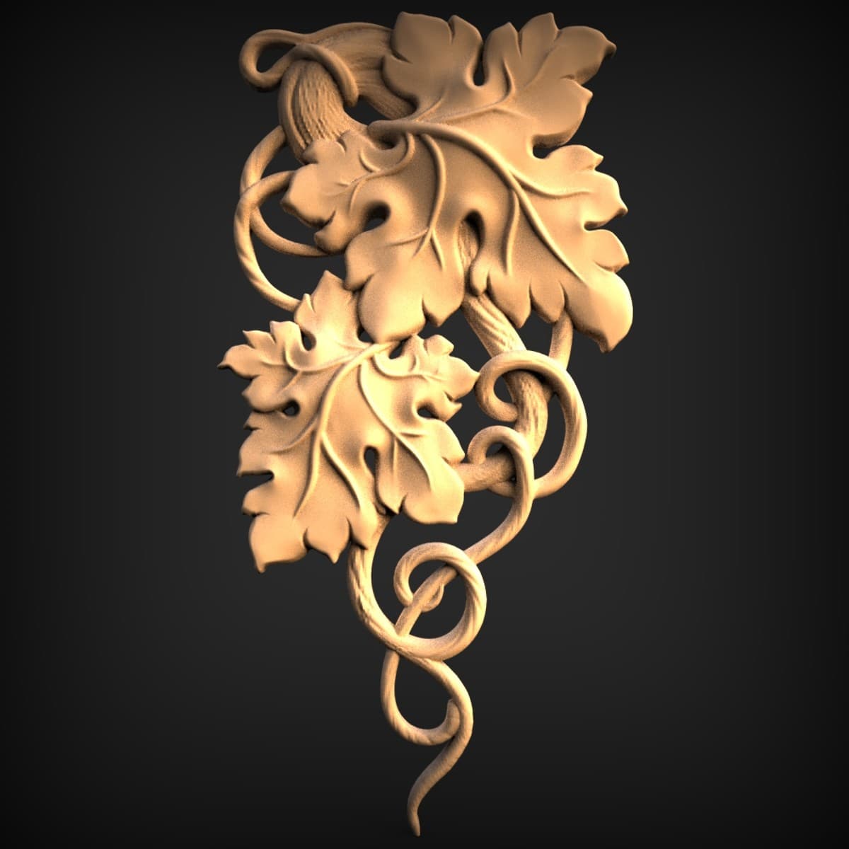 Cascading Grapevine Leaf Onlay