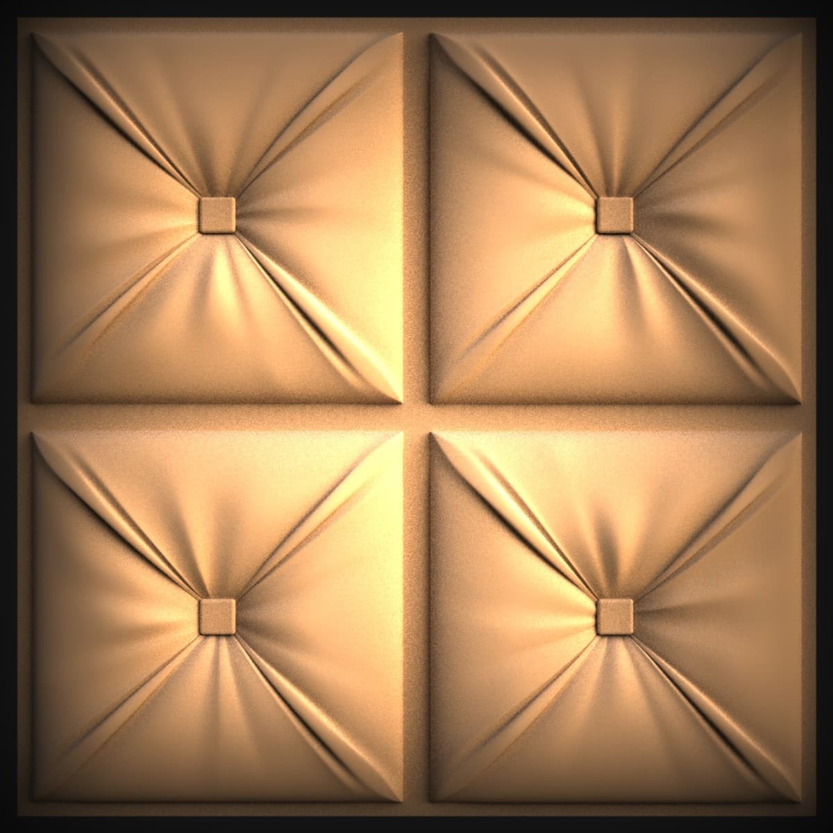Button-Tufted Leather Wall Panel