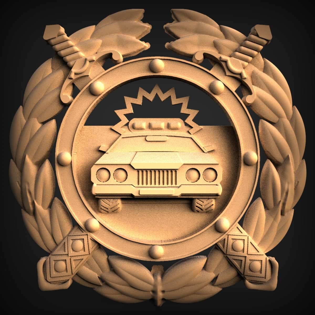 Patrol Car Laurel Crest Plaque