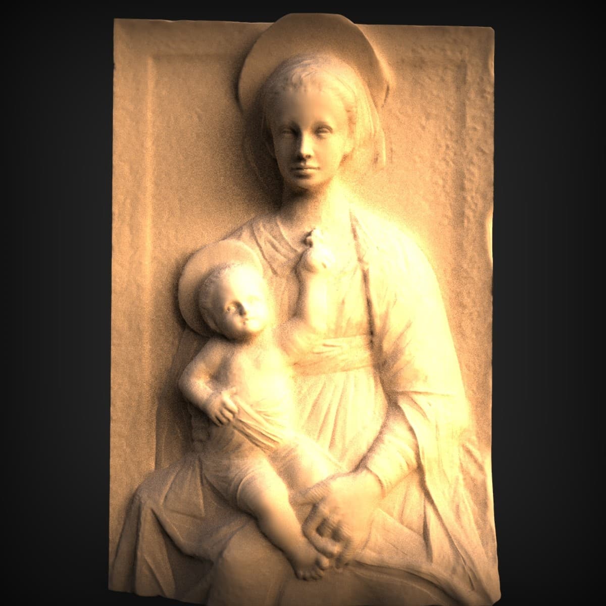 Madonna And Child Relief Plaque