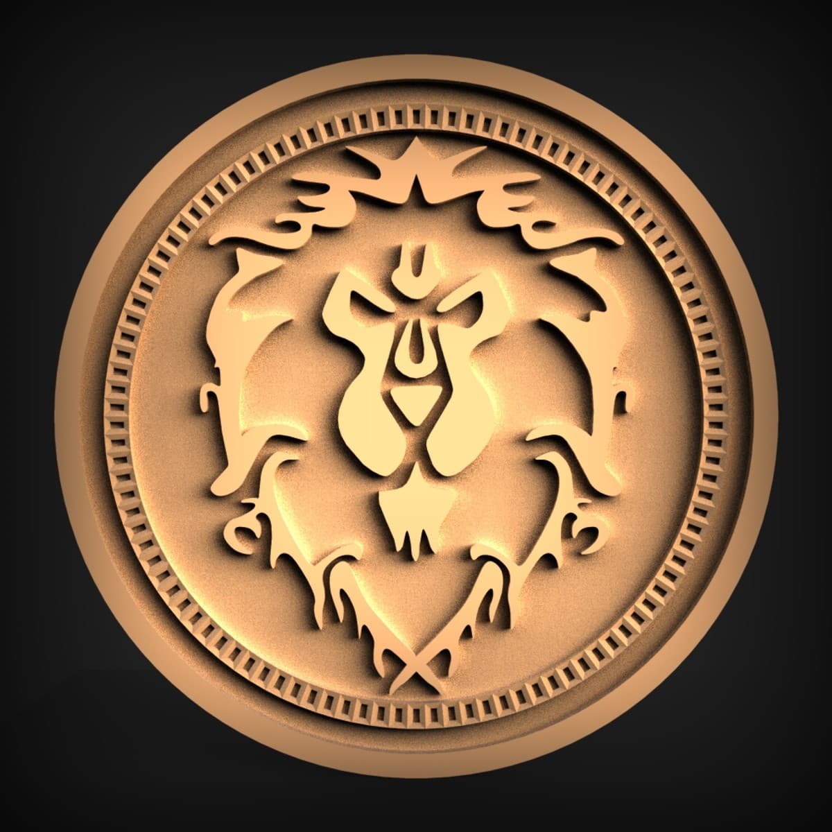 Heraldic Lion Crest Medallion