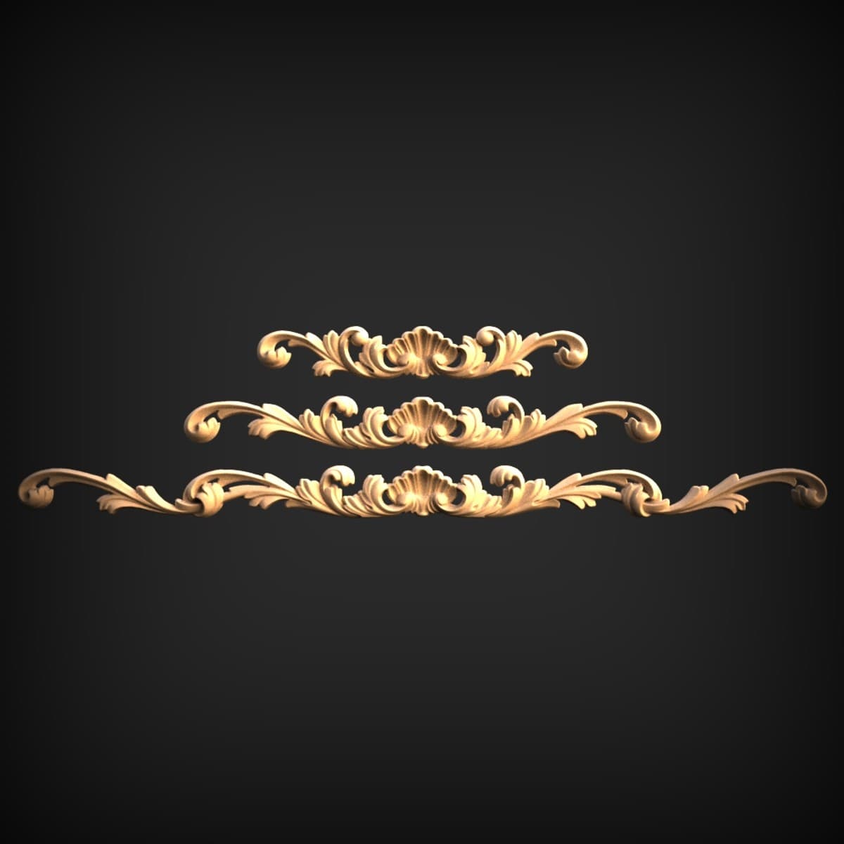 Graduated Shell Scroll Onlay Set