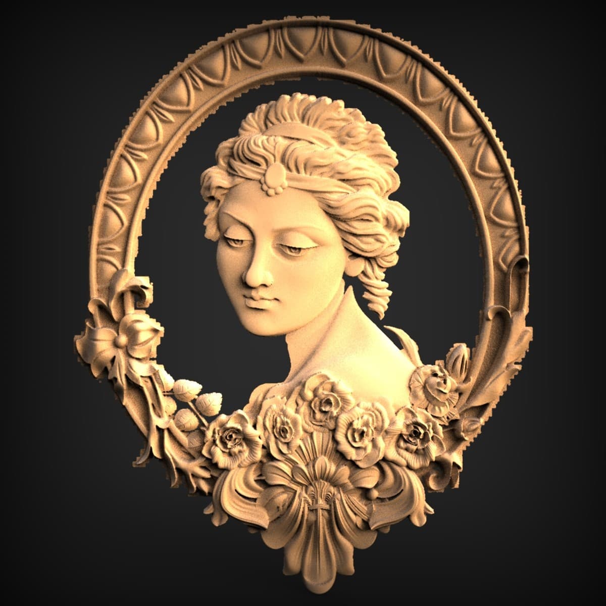 Rose Maiden Oval Wall Plaque