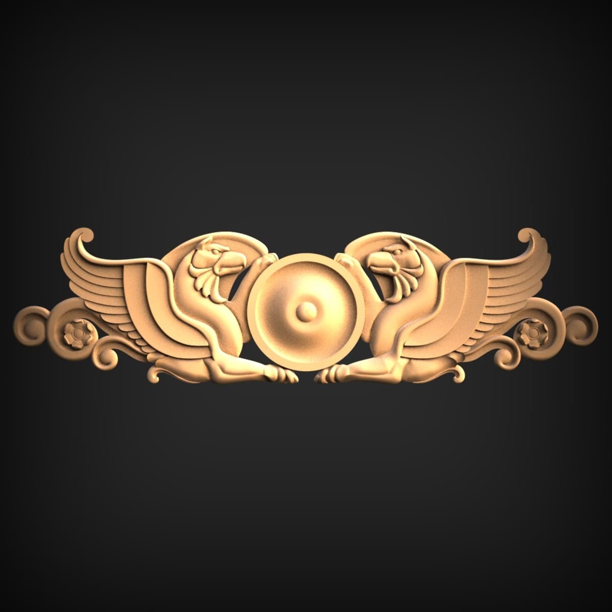 Facing Winged Griffins Wall Onlay