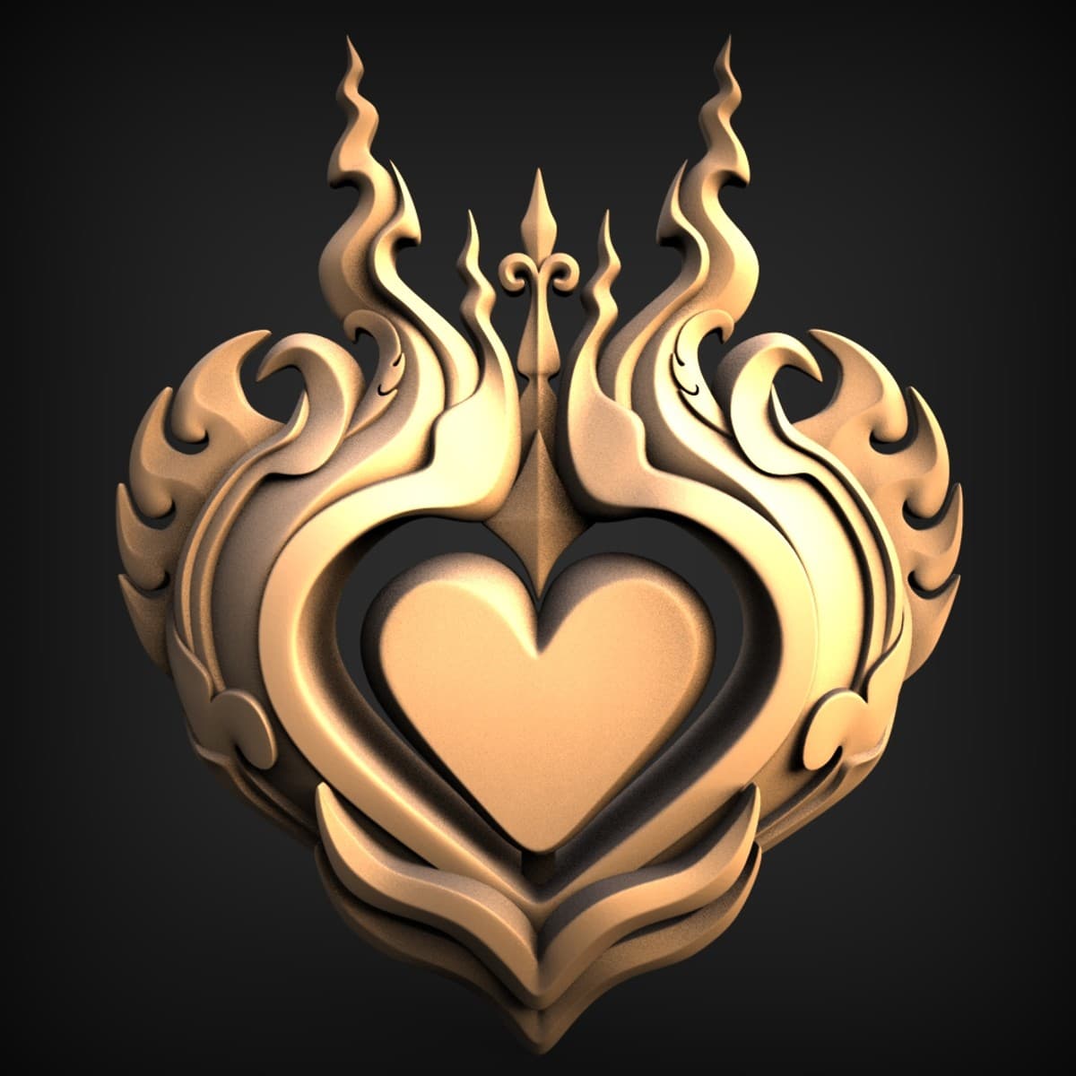 Flaming Heart Ornamental Plaque