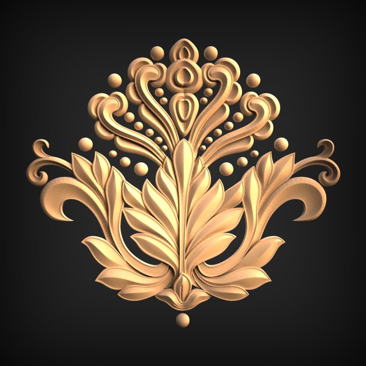 Scrolled Lotus Acanthus Onlay