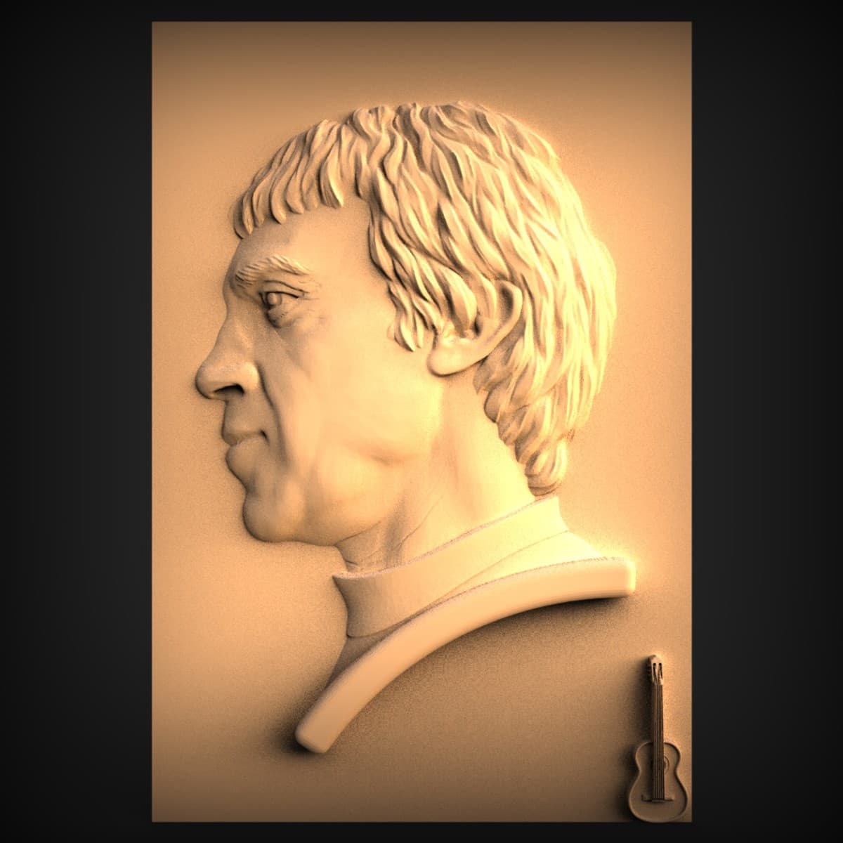 Carved Profile Portrait Wall Plaque