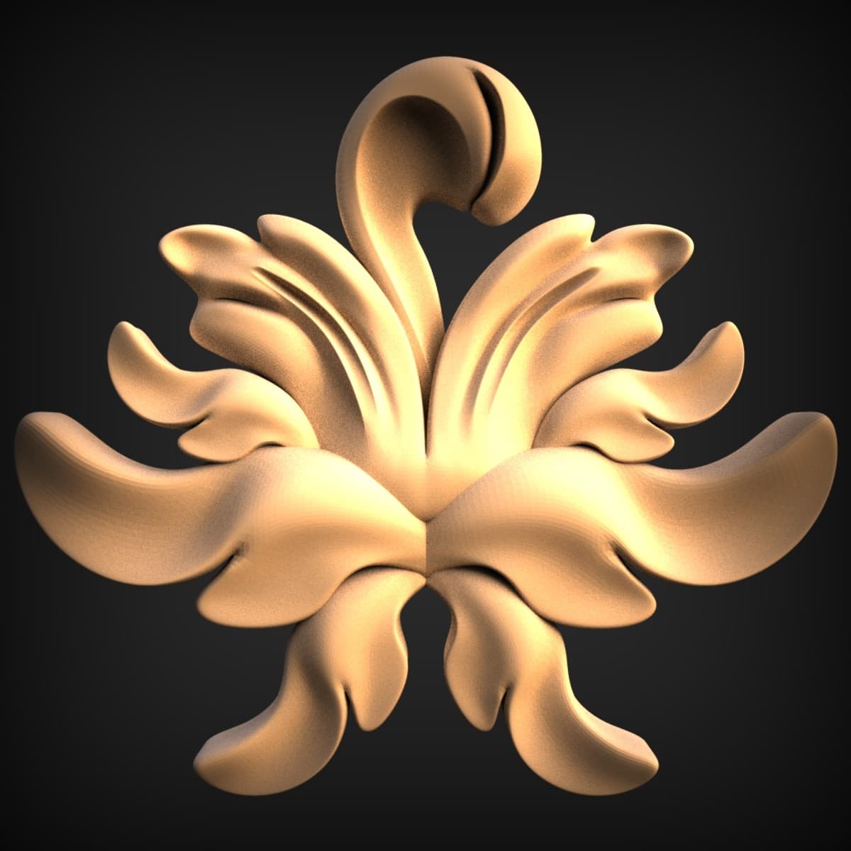 Flame-Crested Acanthus Rosette