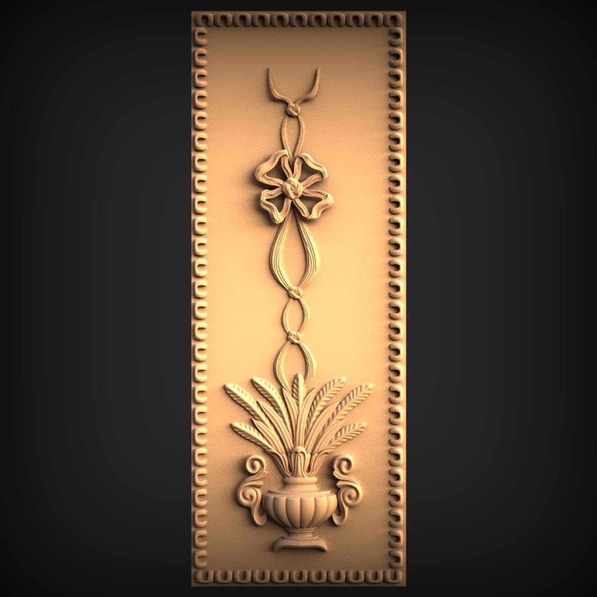 Ribboned Urn Neoclassical Panel