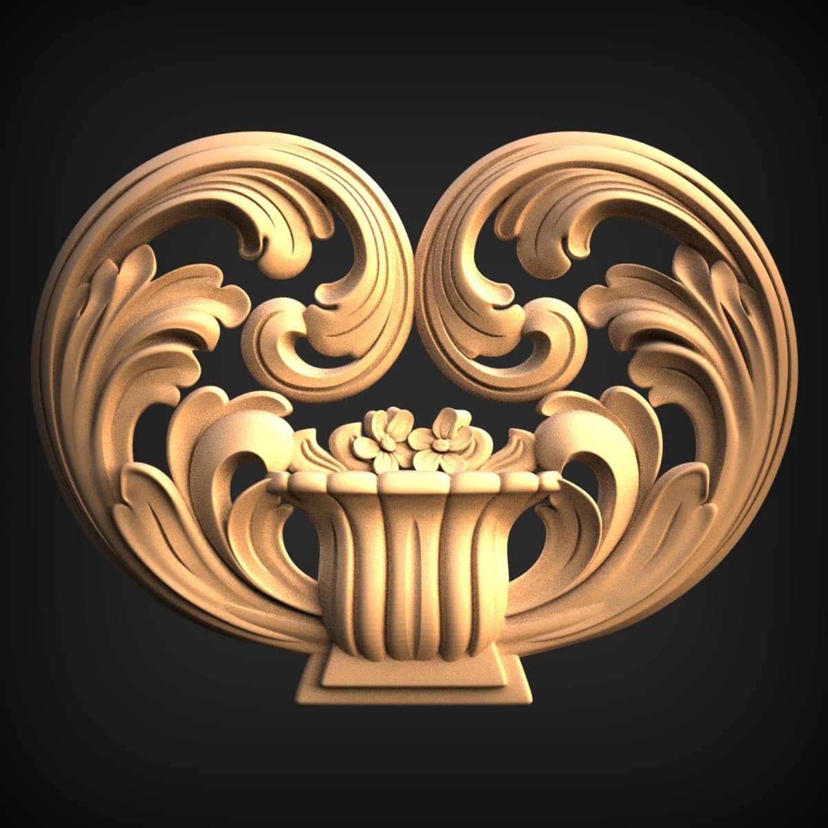 Flowering Urn and Scrolls Onlay