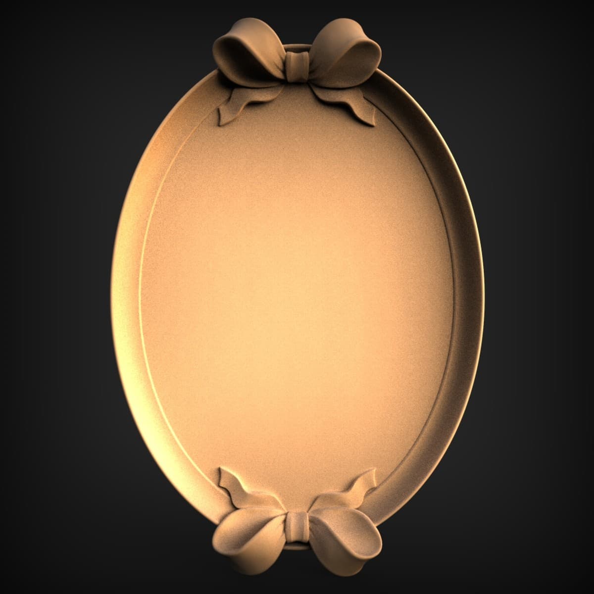 Bow-Topped Oval Frame Plaque