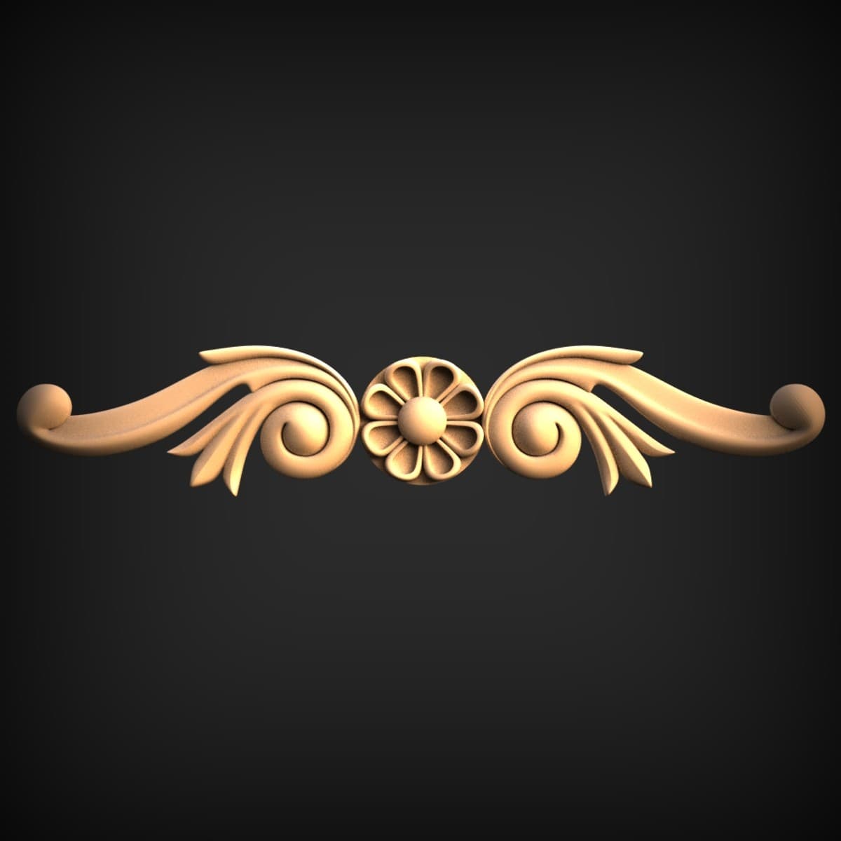Floral Rosette And Scroll Onlay