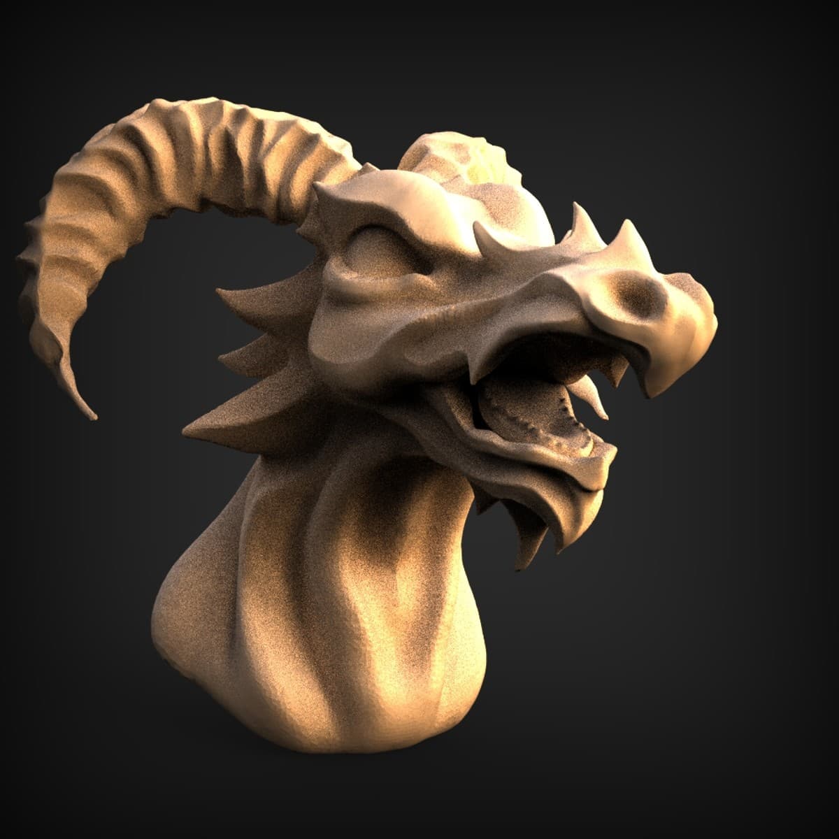 Horned Dragon Head Wall Bust