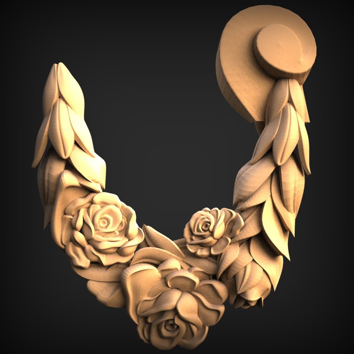 Rose Swag Corner Ornament