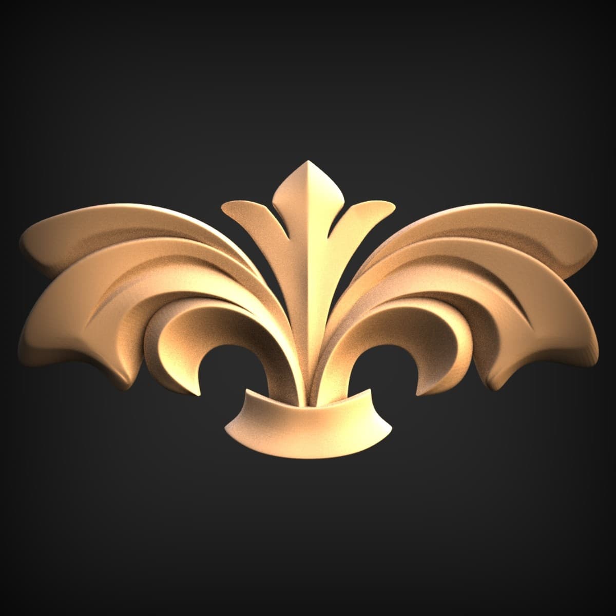 Winged Acanthus Bud Crest